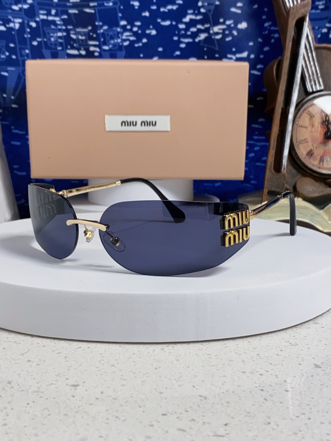 MiuMiu缪缪 张元英同款墨镜太阳镜张元英同款女大小姐千金风墨镜网红ins素颜 OMU A51S