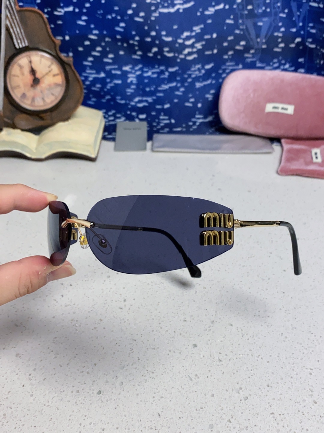 MiuMiu缪缪 张元英同款墨镜太阳镜张元英同款女大小姐千金风墨镜网红ins素颜 OMU A51S