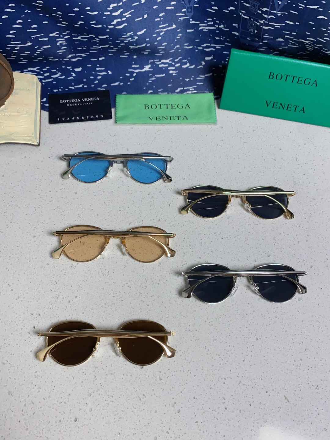 Bottega Veneta宝缇嘉 欧美时尚椭圆小框墨镜金属镜框跨境气质高级感轻奢太阳镜男女士眼镜 BV