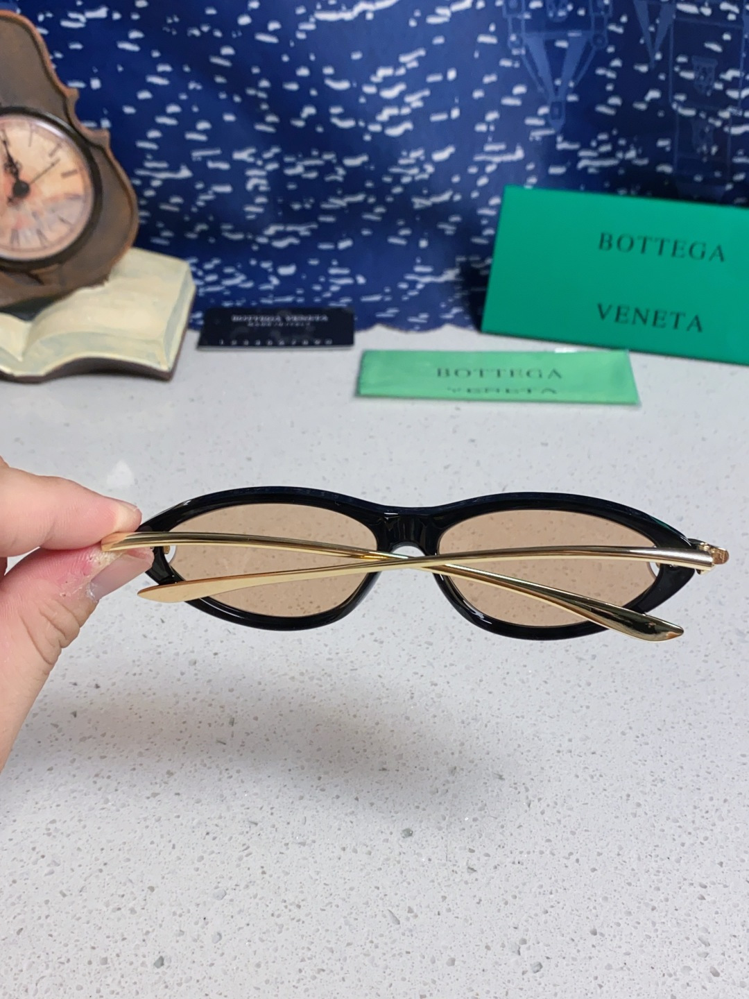 Bottega Veneta宝缇嘉 新款夏季女士镂空猫眼防晒太阳眼镜跨境欧美嘻哈搞怪绳结镜腿墨镜 BV1