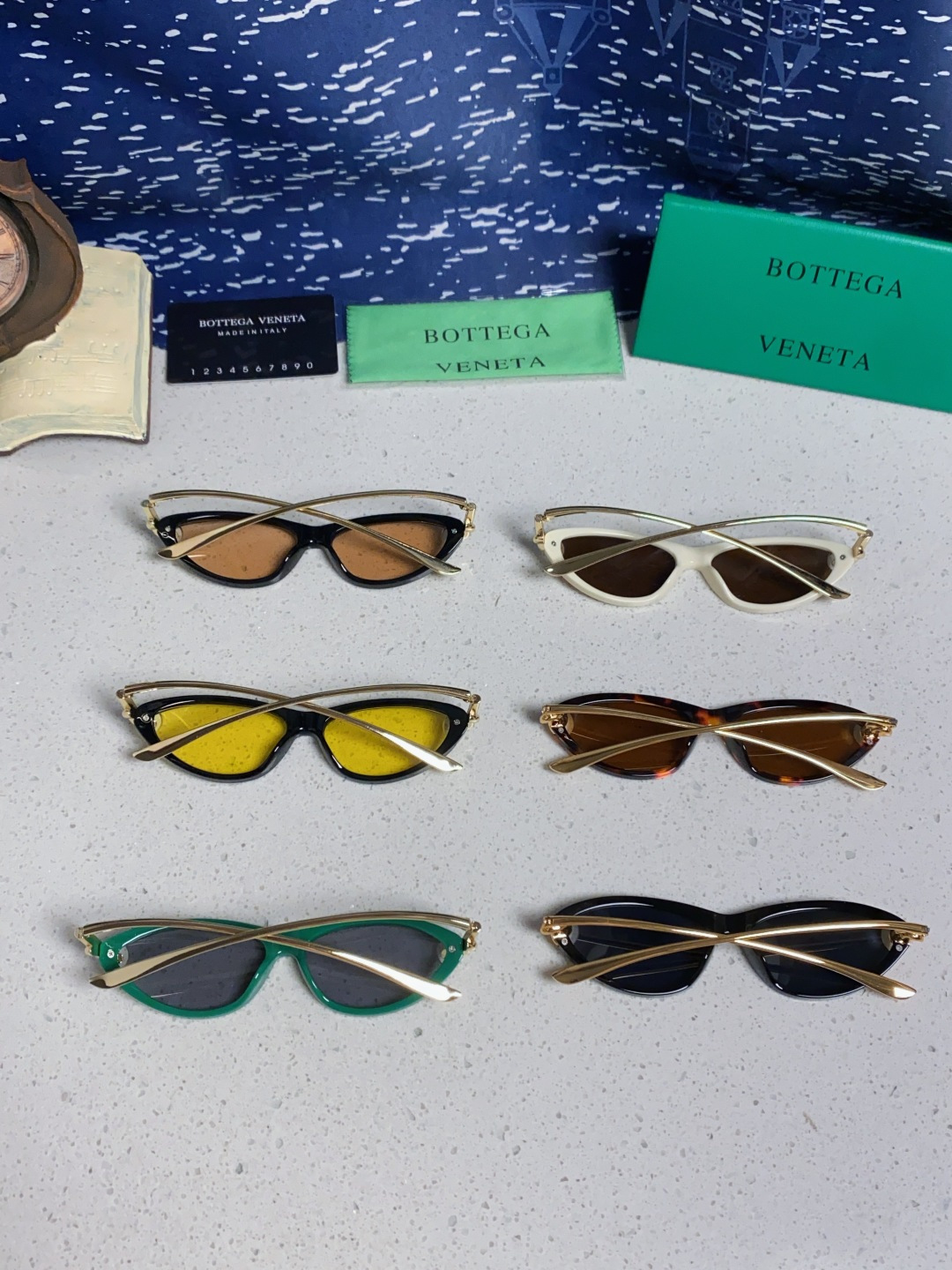 Bottega Veneta宝缇嘉 新款夏季女士镂空猫眼防晒太阳眼镜跨境欧美嘻哈搞怪绳结镜腿墨镜 BV1