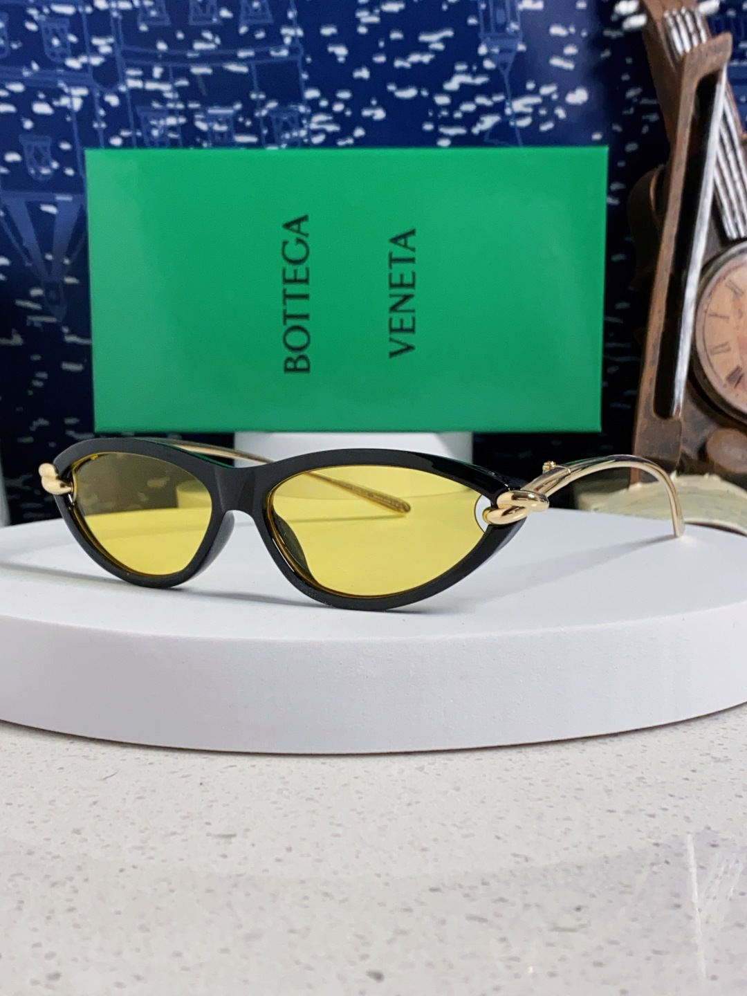 Bottega Veneta宝缇嘉 新款夏季女士镂空猫眼防晒太阳眼镜跨境欧美嘻哈搞怪绳结镜腿墨镜 BV1