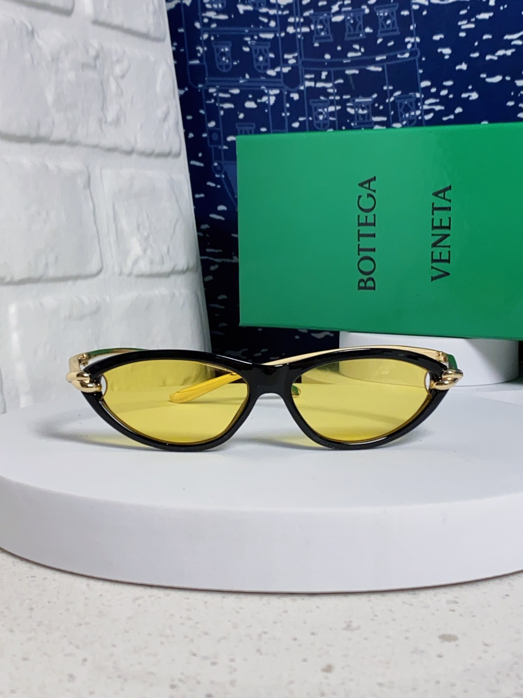 Bottega Veneta宝缇嘉 新款夏季女士镂空猫眼防晒太阳眼镜跨境欧美嘻哈搞怪绳结镜腿墨镜 BV1