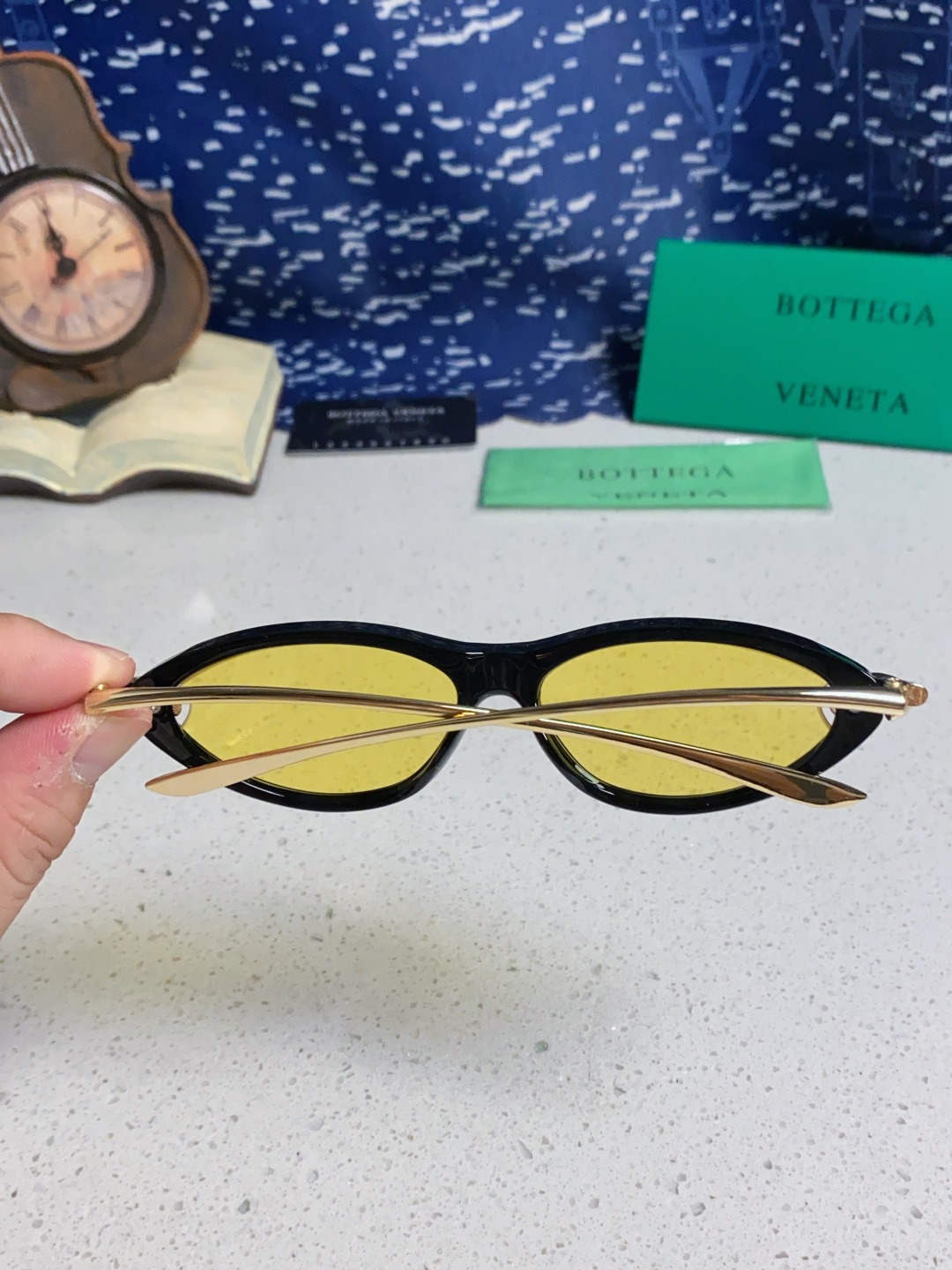 Bottega Veneta宝缇嘉 新款夏季女士镂空猫眼防晒太阳眼镜跨境欧美嘻哈搞怪绳结镜腿墨镜 BV1