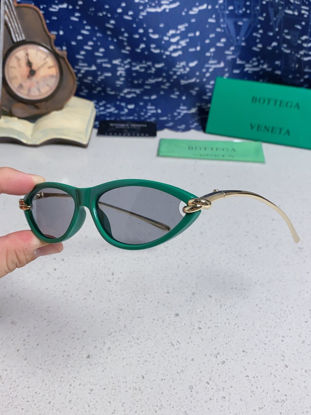 Bottega Veneta宝缇嘉 新款夏季女士镂空猫眼防晒太阳眼镜跨境欧美嘻哈搞怪绳结镜腿墨镜 BV1