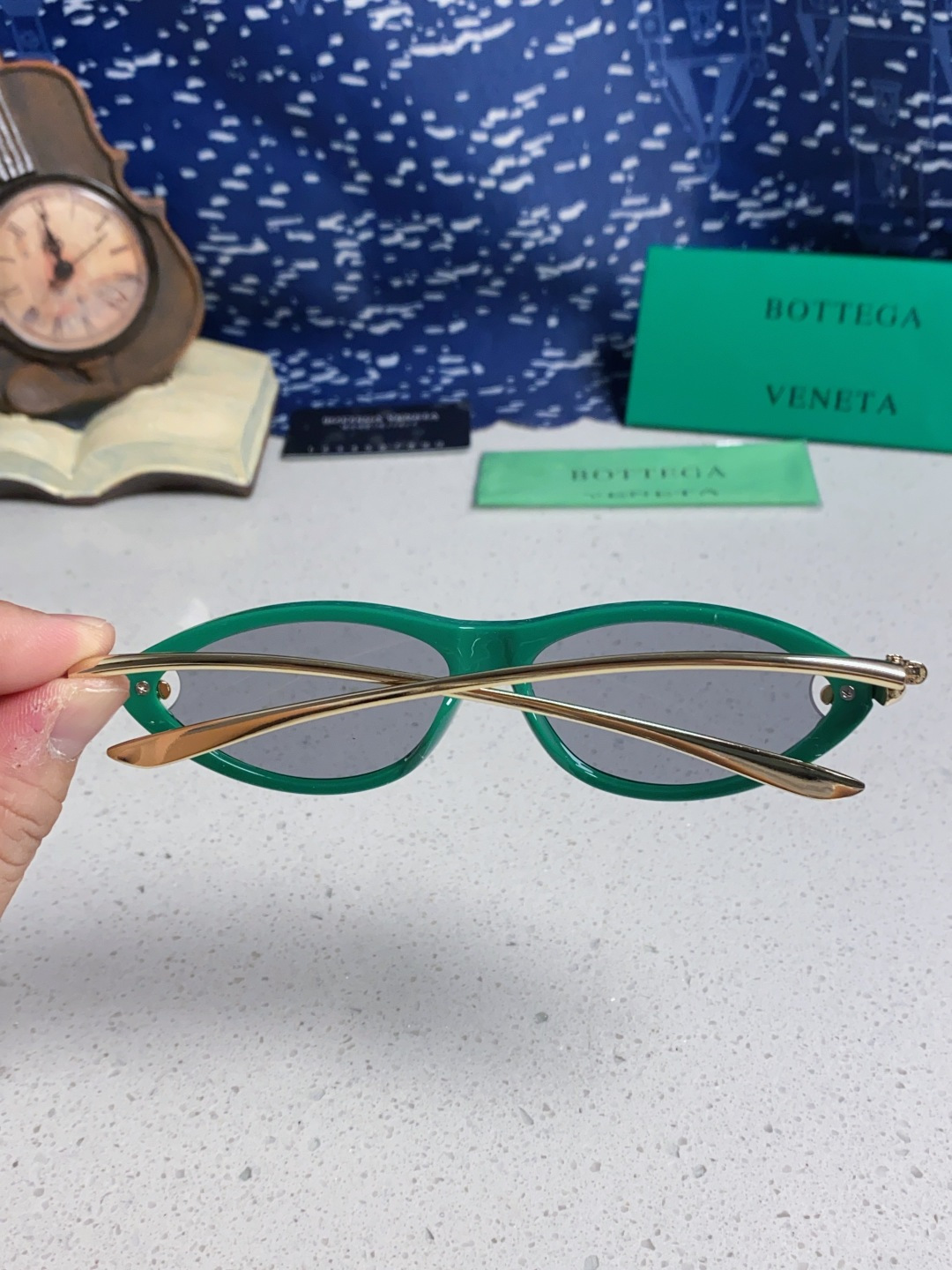 Bottega Veneta宝缇嘉 新款夏季女士镂空猫眼防晒太阳眼镜跨境欧美嘻哈搞怪绳结镜腿墨镜 BV1