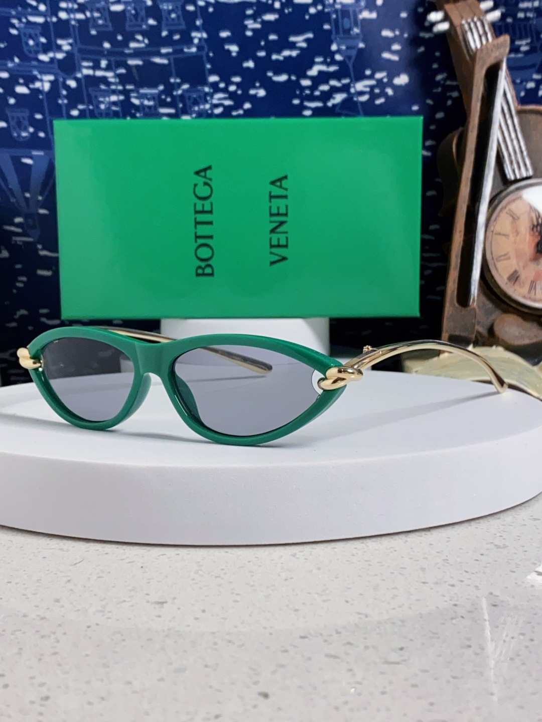 Bottega Veneta宝缇嘉 新款夏季女士镂空猫眼防晒太阳眼镜跨境欧美嘻哈搞怪绳结镜腿墨镜 BV1