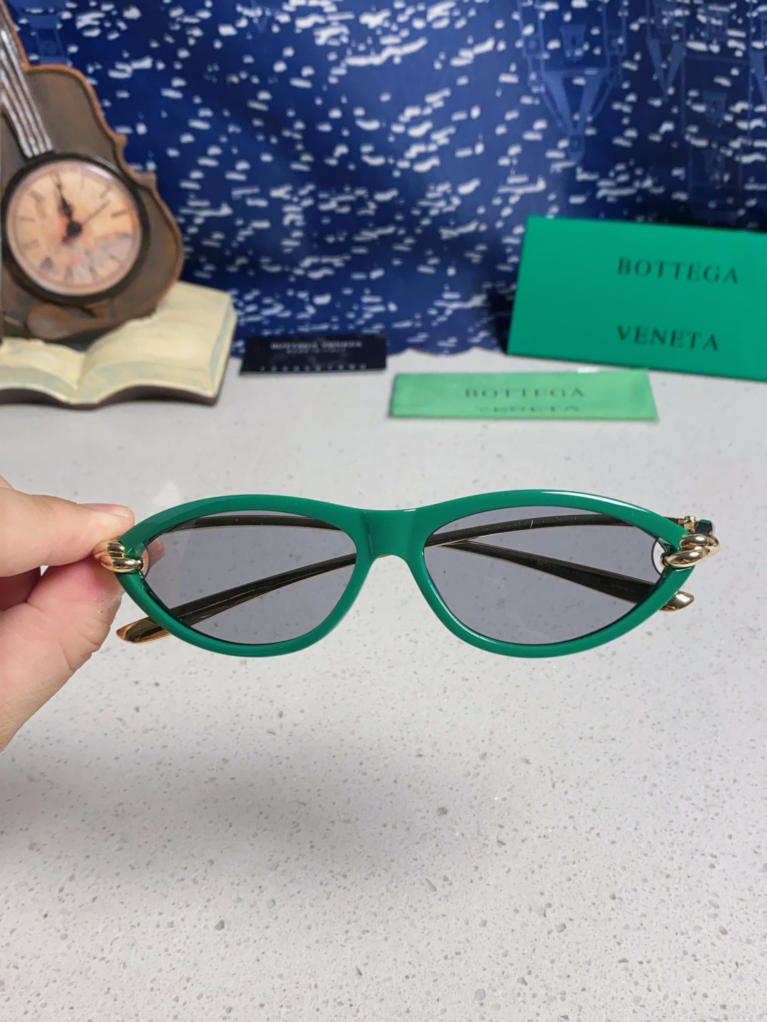 Bottega Veneta宝缇嘉 新款夏季女士镂空猫眼防晒太阳眼镜跨境欧美嘻哈搞怪绳结镜腿墨镜 BV1