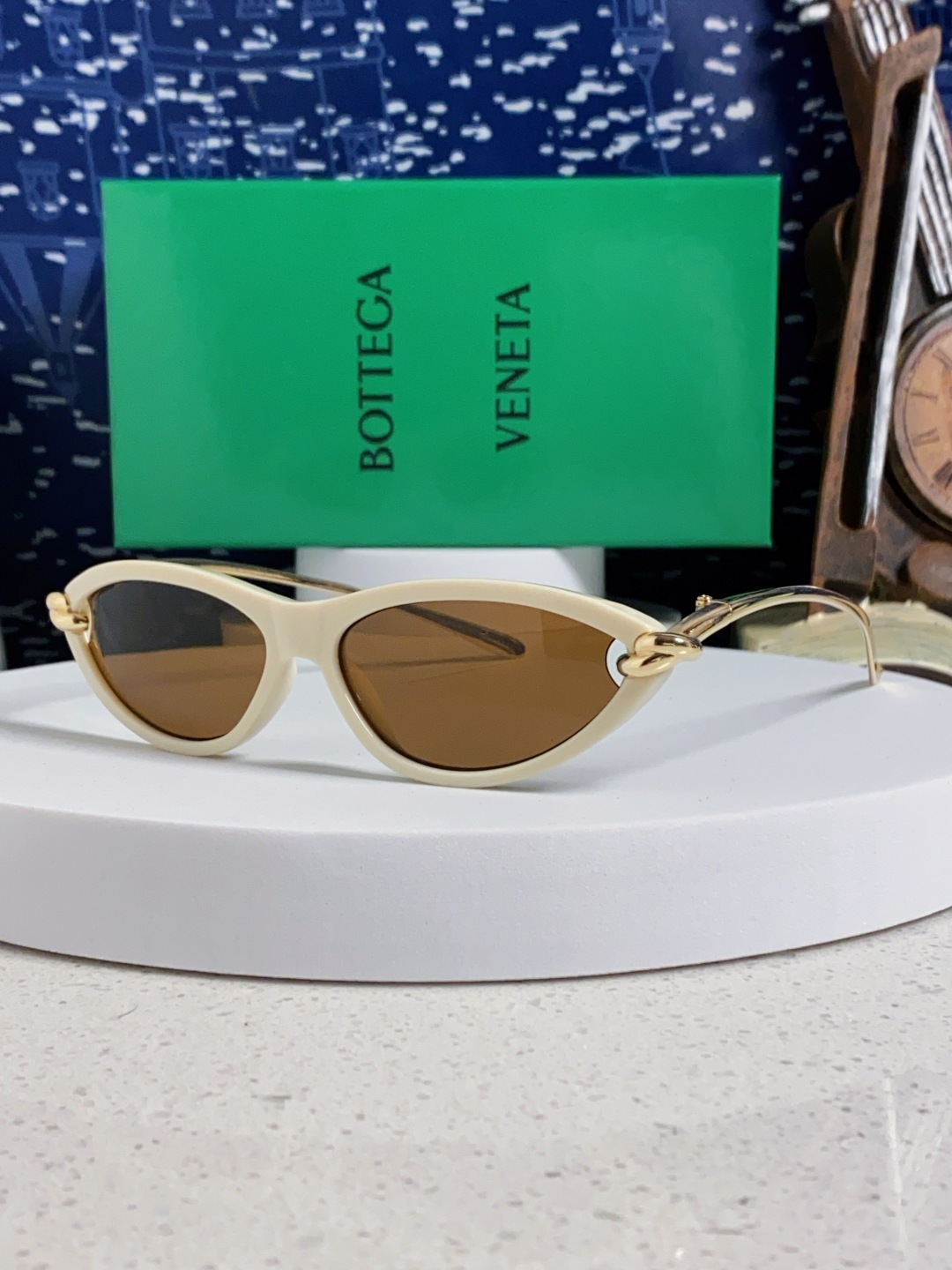 Bottega Veneta宝缇嘉 新款夏季女士镂空猫眼防晒太阳眼镜跨境欧美嘻哈搞怪绳结镜腿墨镜 BV1