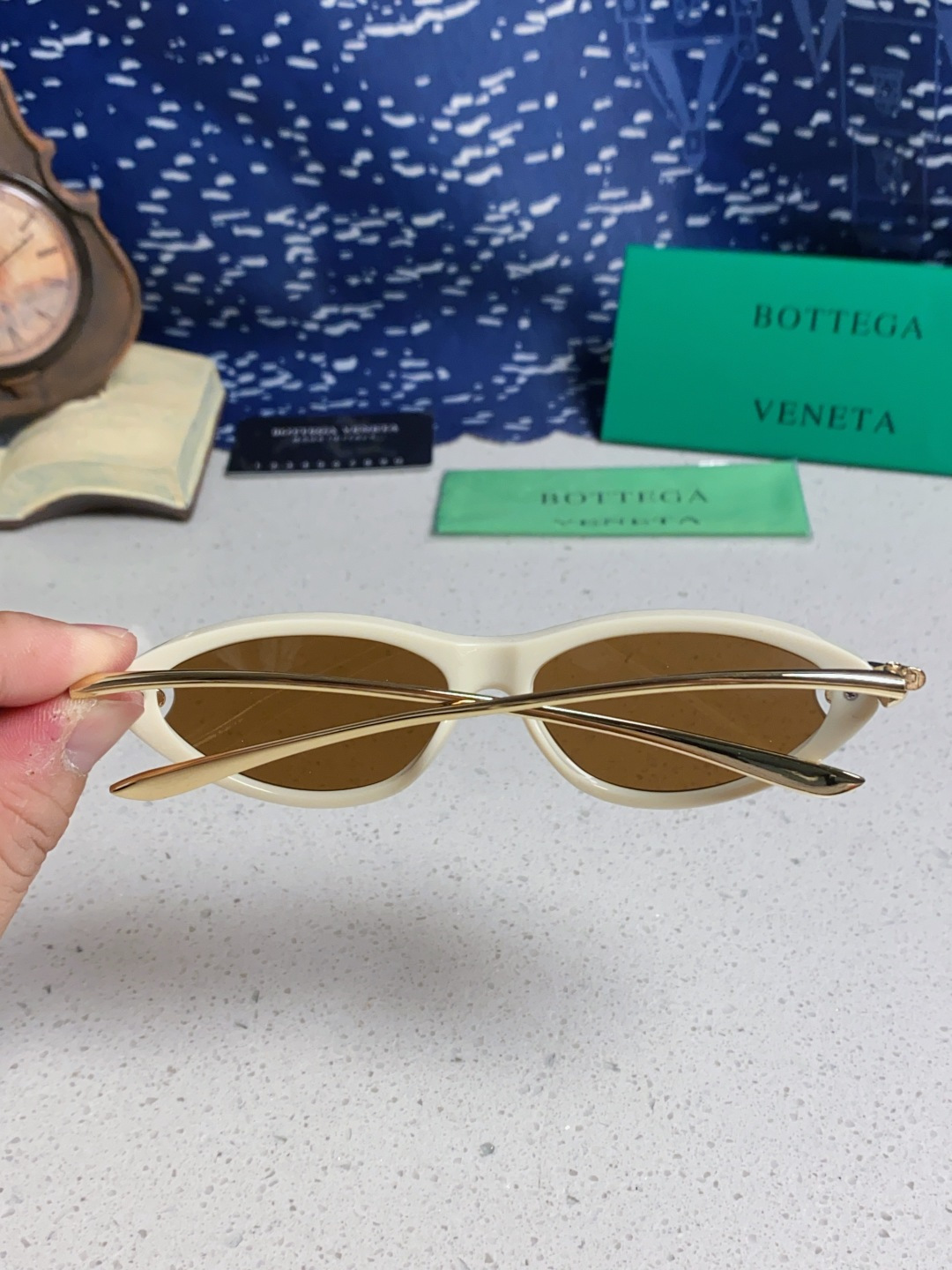 Bottega Veneta宝缇嘉 新款夏季女士镂空猫眼防晒太阳眼镜跨境欧美嘻哈搞怪绳结镜腿墨镜 BV1