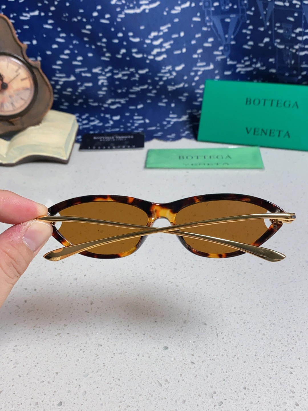 Bottega Veneta宝缇嘉 新款夏季女士镂空猫眼防晒太阳眼镜跨境欧美嘻哈搞怪绳结镜腿墨镜 BV1