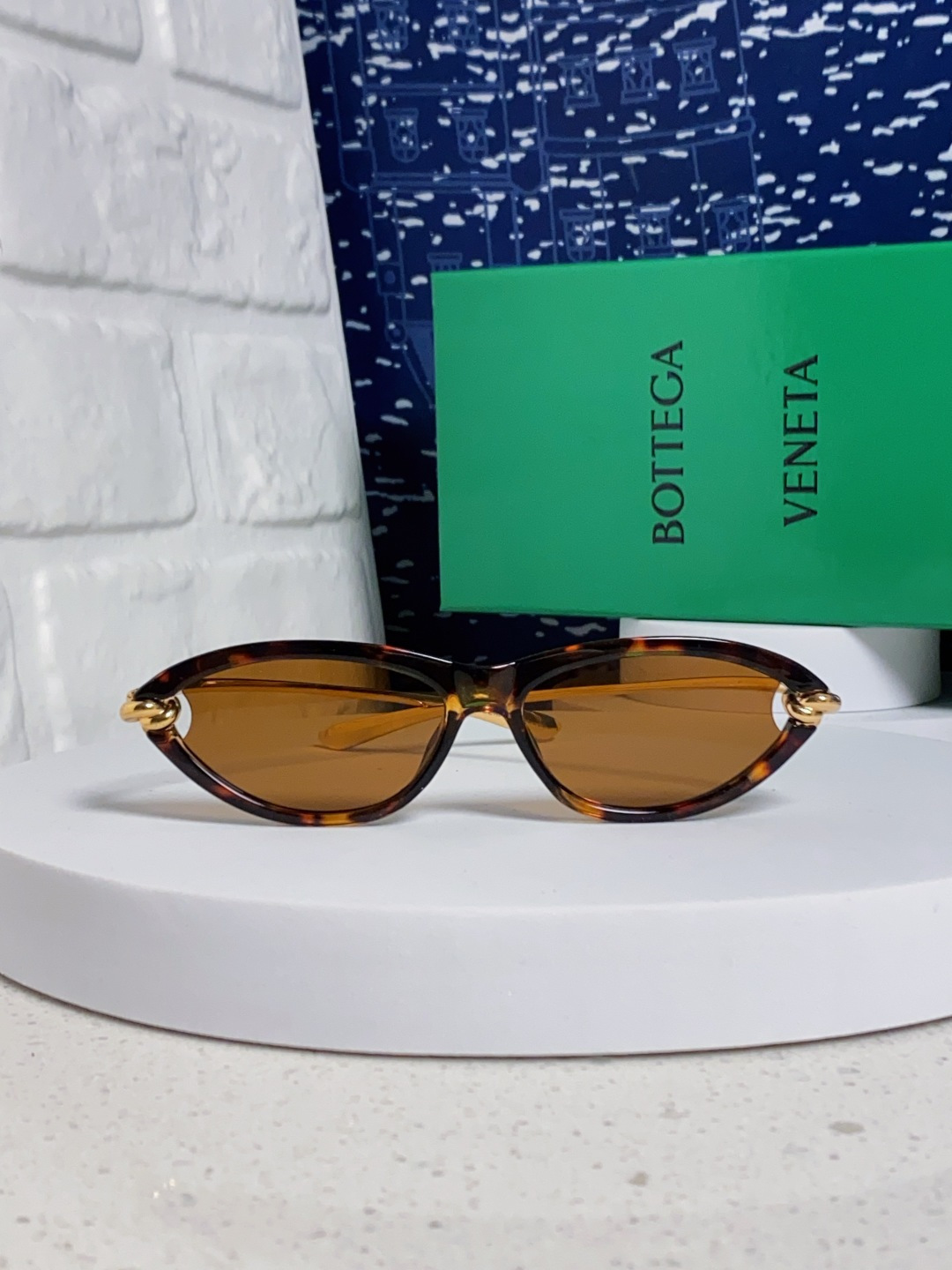 Bottega Veneta宝缇嘉 新款夏季女士镂空猫眼防晒太阳眼镜跨境欧美嘻哈搞怪绳结镜腿墨镜 BV1