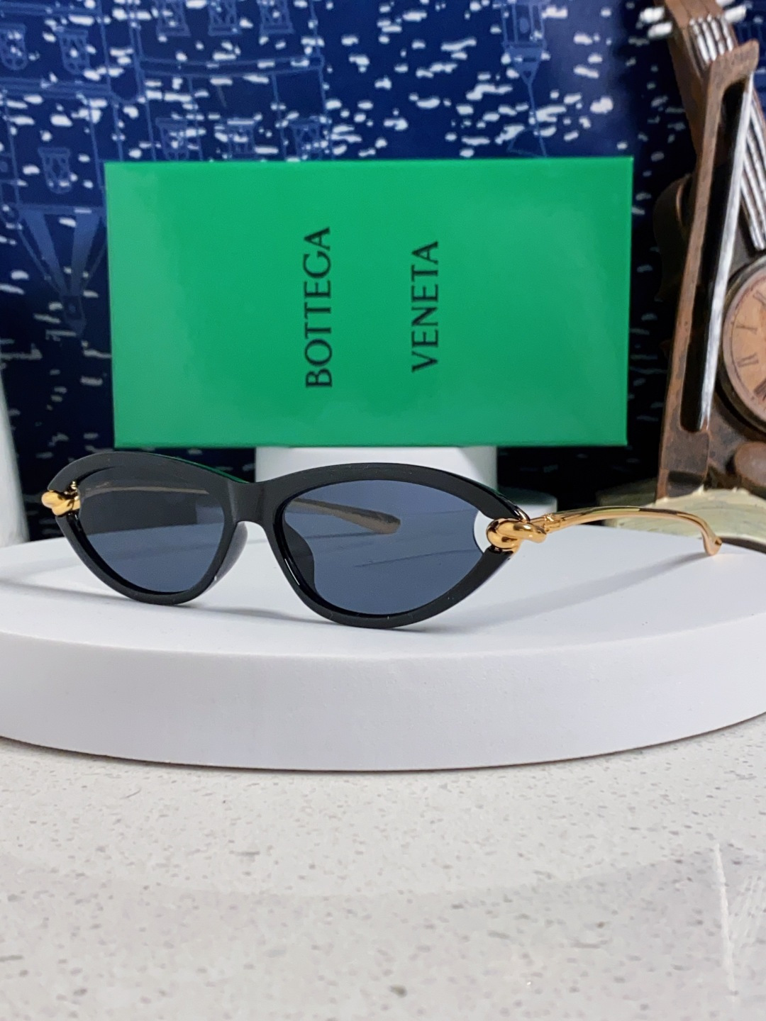 Bottega Veneta宝缇嘉 新款夏季女士镂空猫眼防晒太阳眼镜跨境欧美嘻哈搞怪绳结镜腿墨镜 BV1
