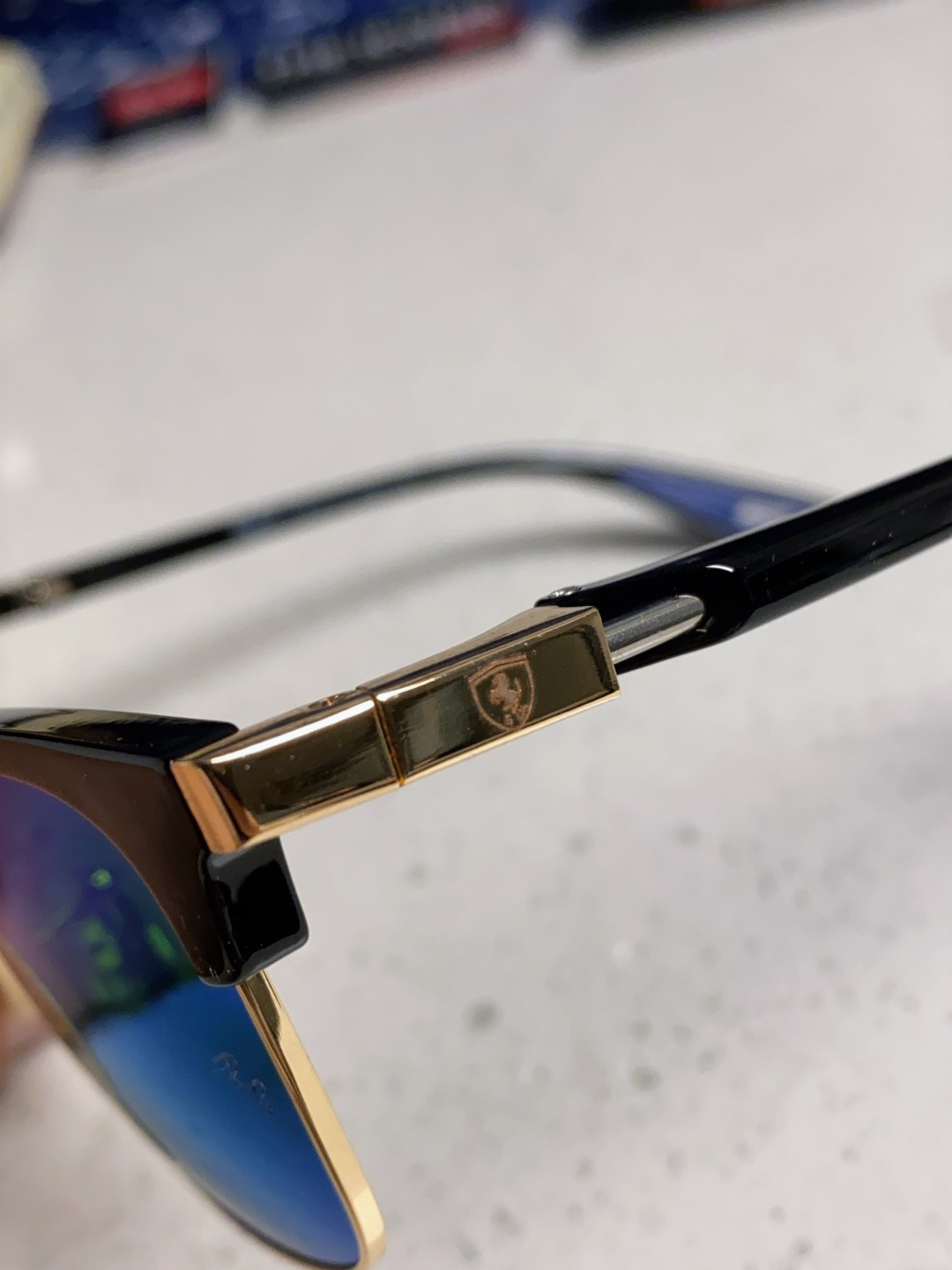 RayBan雷朋法拉利联名 2025新款 复古半框墨镜派对达人眉毛架太阳镜男女款 钢化玻璃镜片 情侣墨镜