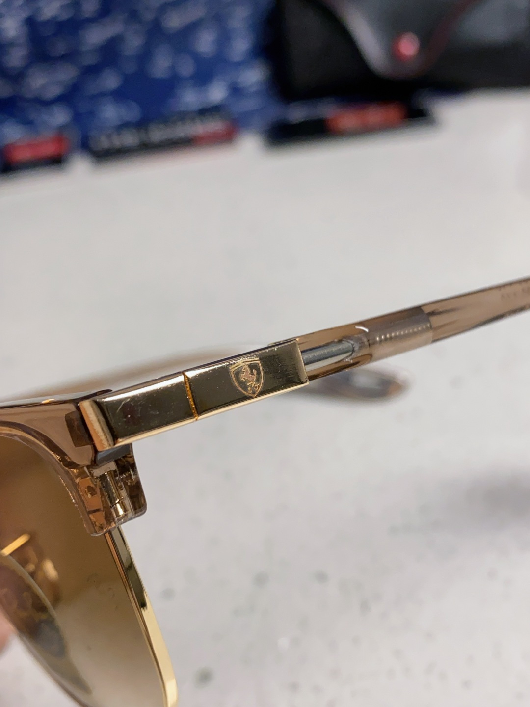 RayBan雷朋法拉利联名 2025新款 复古半框墨镜派对达人眉毛架太阳镜男女款 钢化玻璃镜片 情侣墨镜