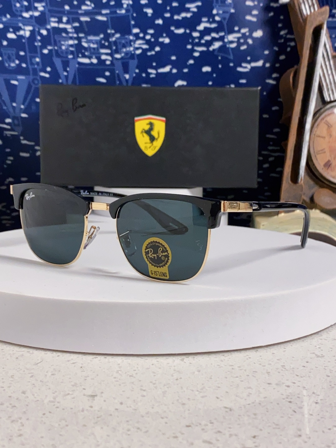 NO:375657,RayBan RayBan Ferrari Joint 2025 New Style Retro Half Frame Sunglasses Party Expert Eyebrow Stand Sunglasses Men and Women Tempered Glass Lens Couple Sunglasses RB8396 Glasses Sunglasses Sunglasses, Glasses19860909RayBan雷朋法拉利联名 2025新款 复古半框墨镜派对达人眉毛架太阳镜男女款 钢化玻璃镜片 情侣墨镜RB8396眼镜墨镜太阳镜,眼镜,glasses