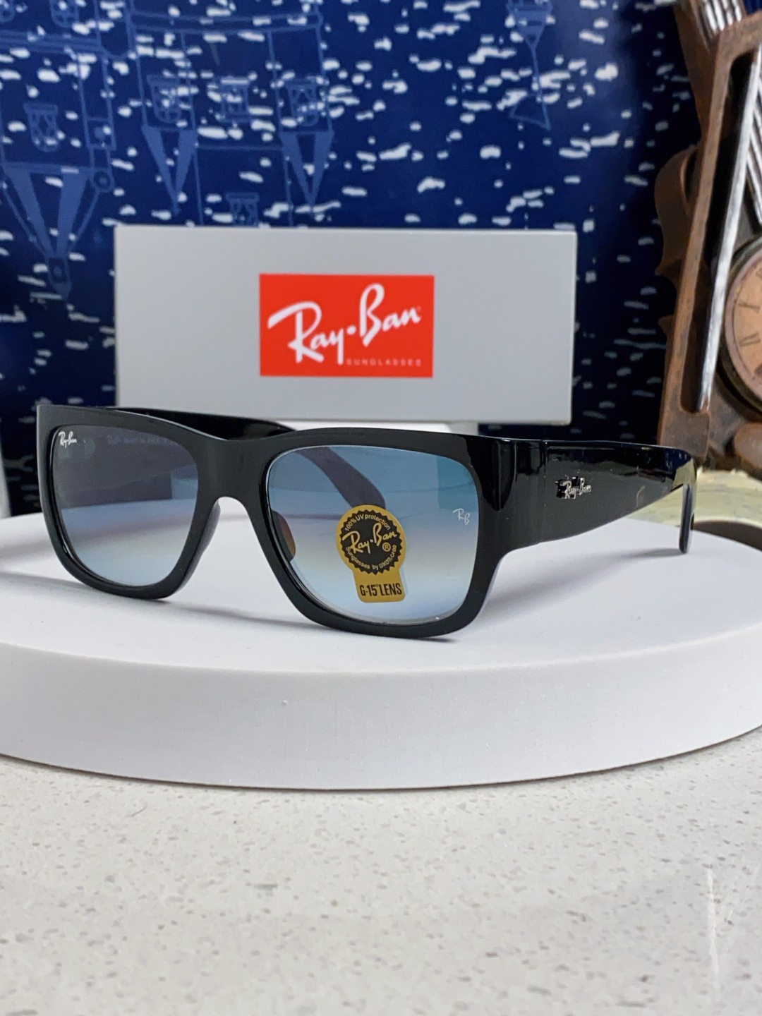 RayBan雷朋 2025新款Nomad方形宽边太阳镜 男女通用款户外开车专用 RB2187