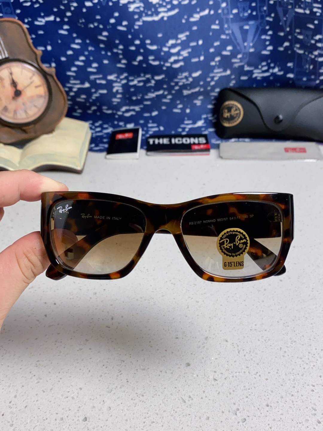 RayBan雷朋 2025新款Nomad方形宽边太阳镜 男女通用款户外开车专用 RB2187