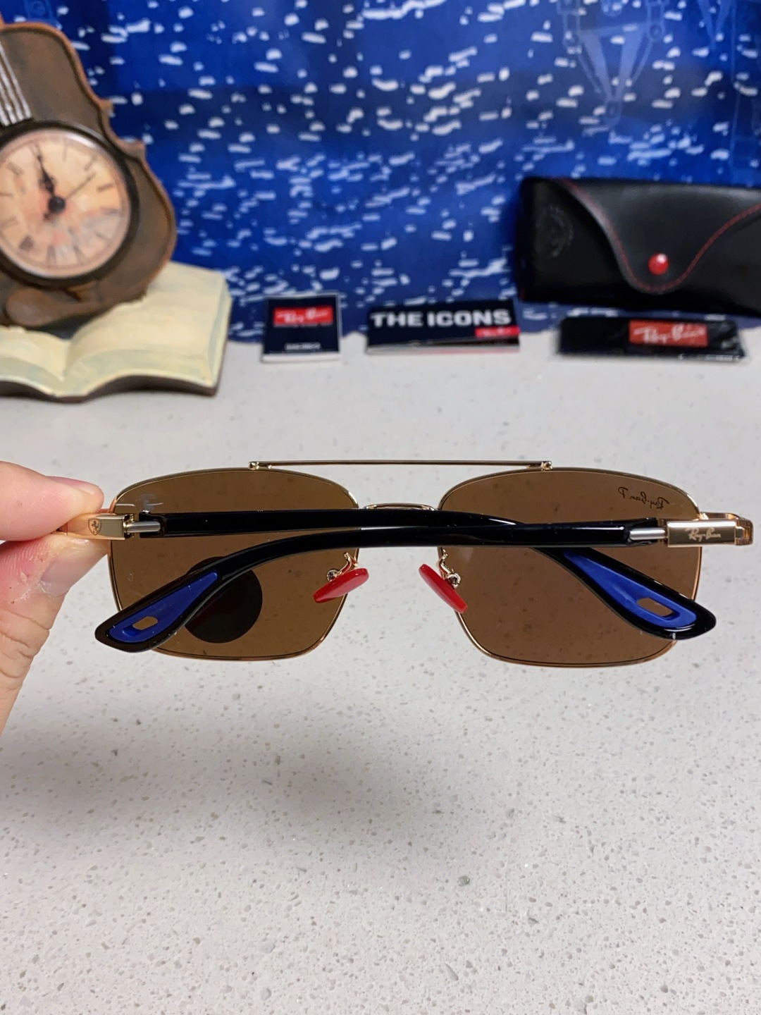 RayBa雷朋法拉利联名款 经典方形男士开车偏光太阳镜 RB3715M