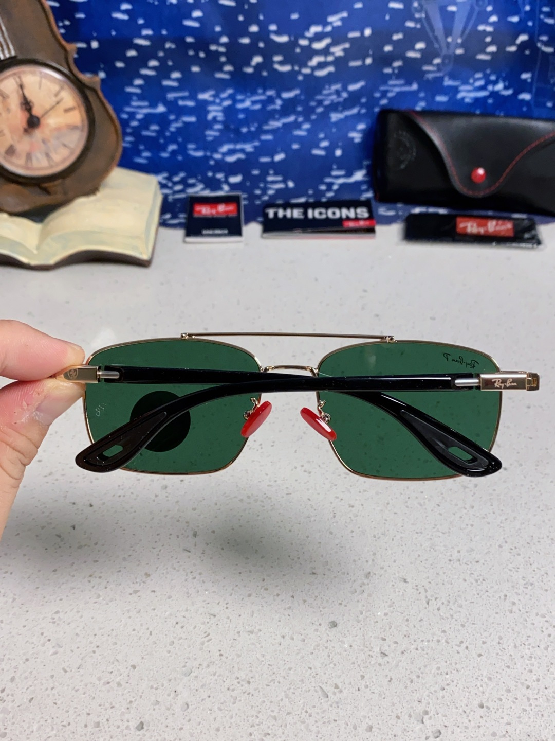 RayBa雷朋法拉利联名款 经典方形男士开车偏光太阳镜 RB3715M