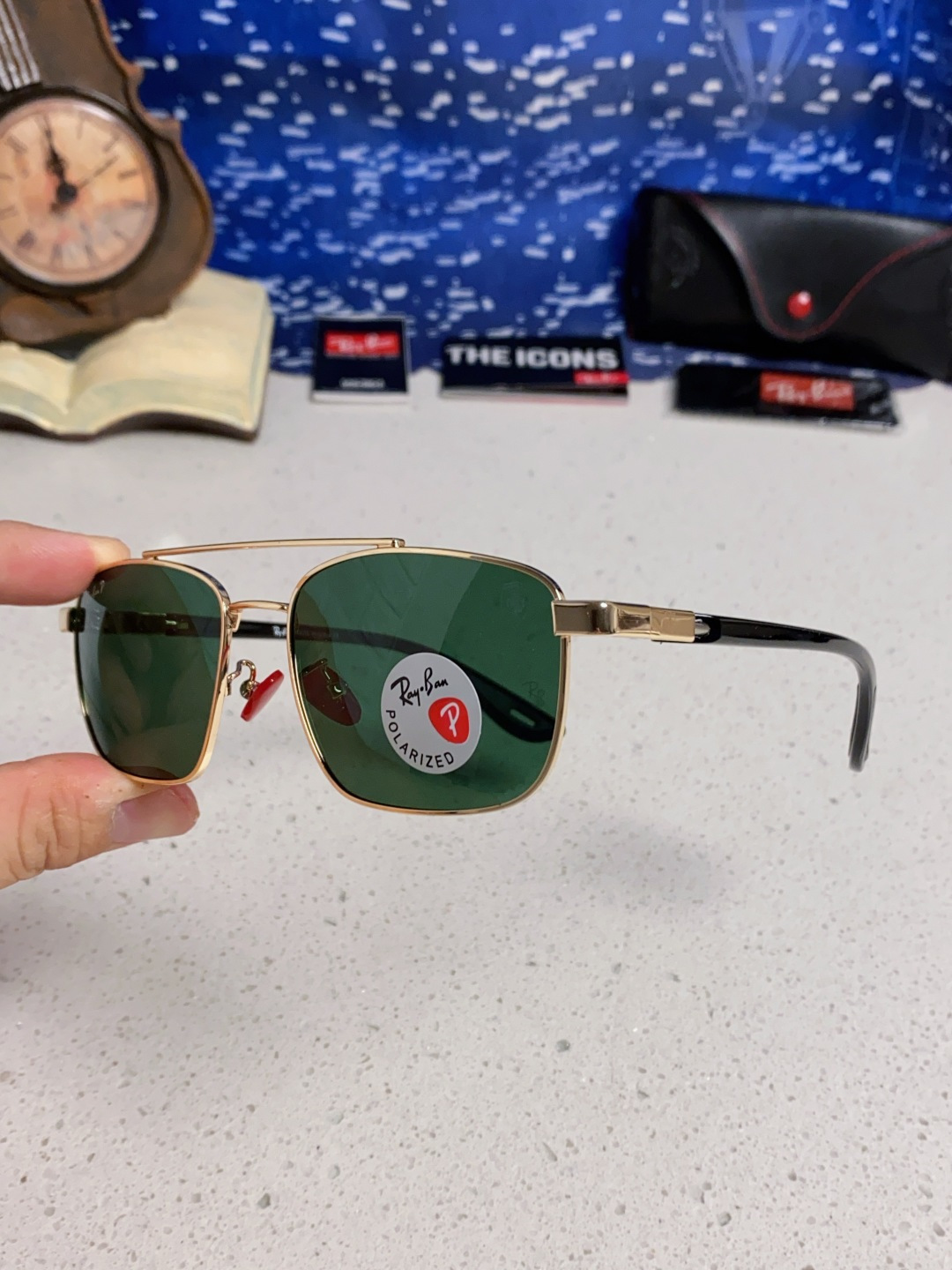 RayBa雷朋法拉利联名款 经典方形男士开车偏光太阳镜 RB3715M