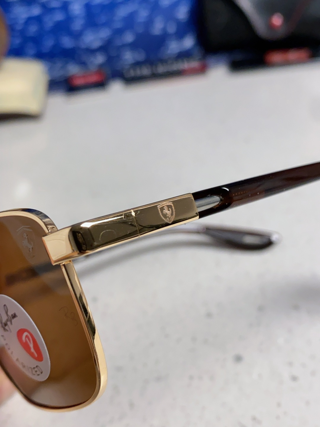 RayBa雷朋法拉利联名款 经典方形男士开车偏光太阳镜 RB3715M