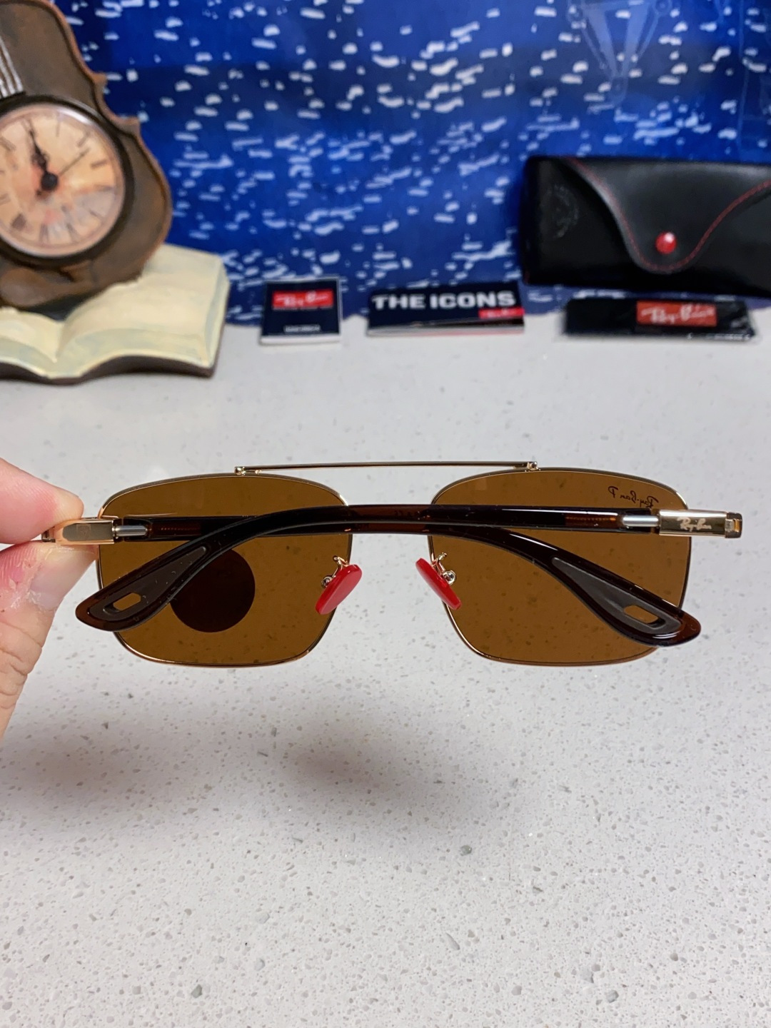 RayBa雷朋法拉利联名款 经典方形男士开车偏光太阳镜 RB3715M