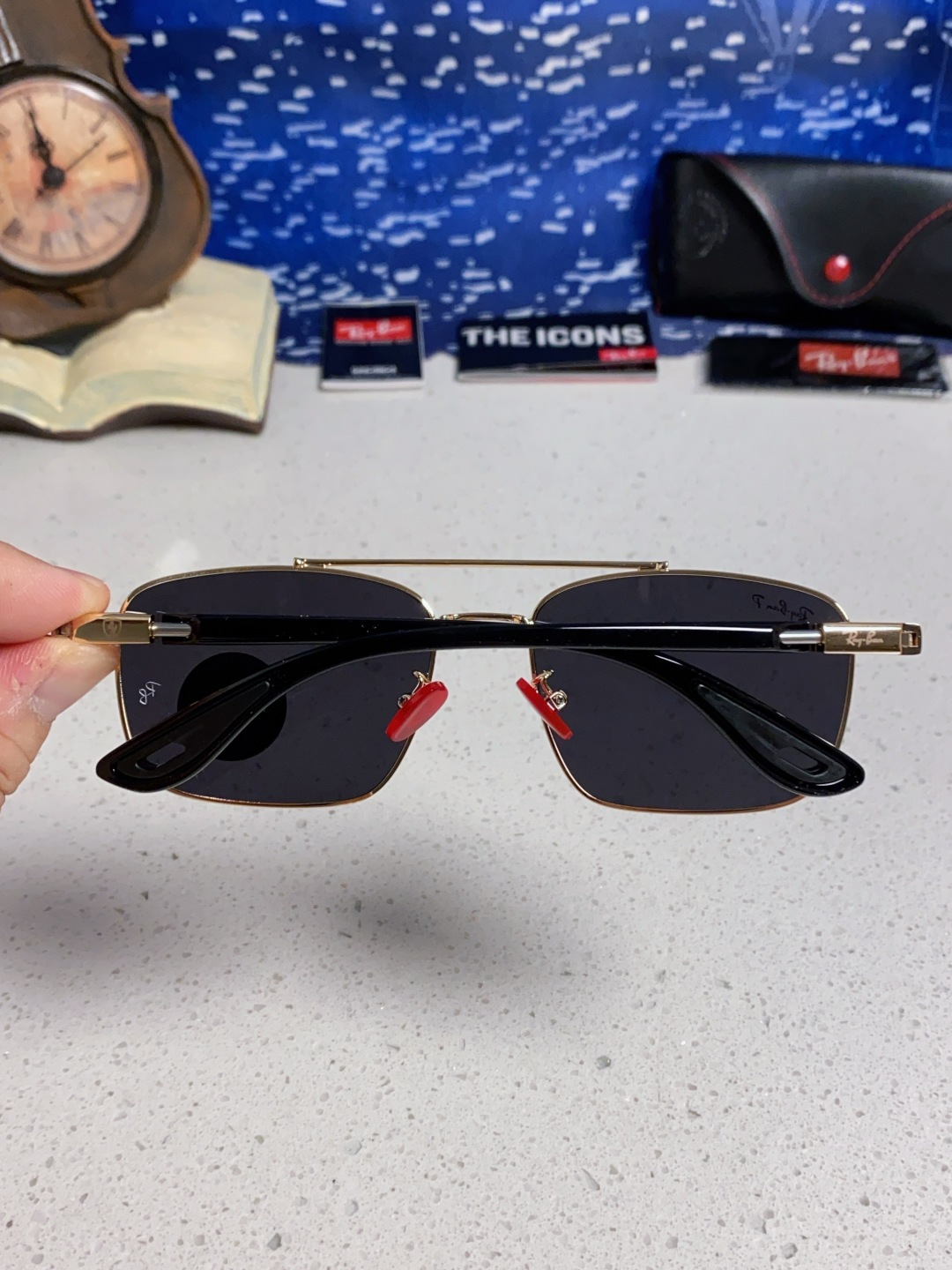 RayBa雷朋法拉利联名款 经典方形男士开车偏光太阳镜 RB3715M