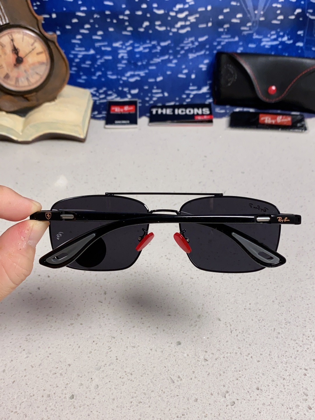 RayBa雷朋法拉利联名款 经典方形男士开车偏光太阳镜 RB3715M