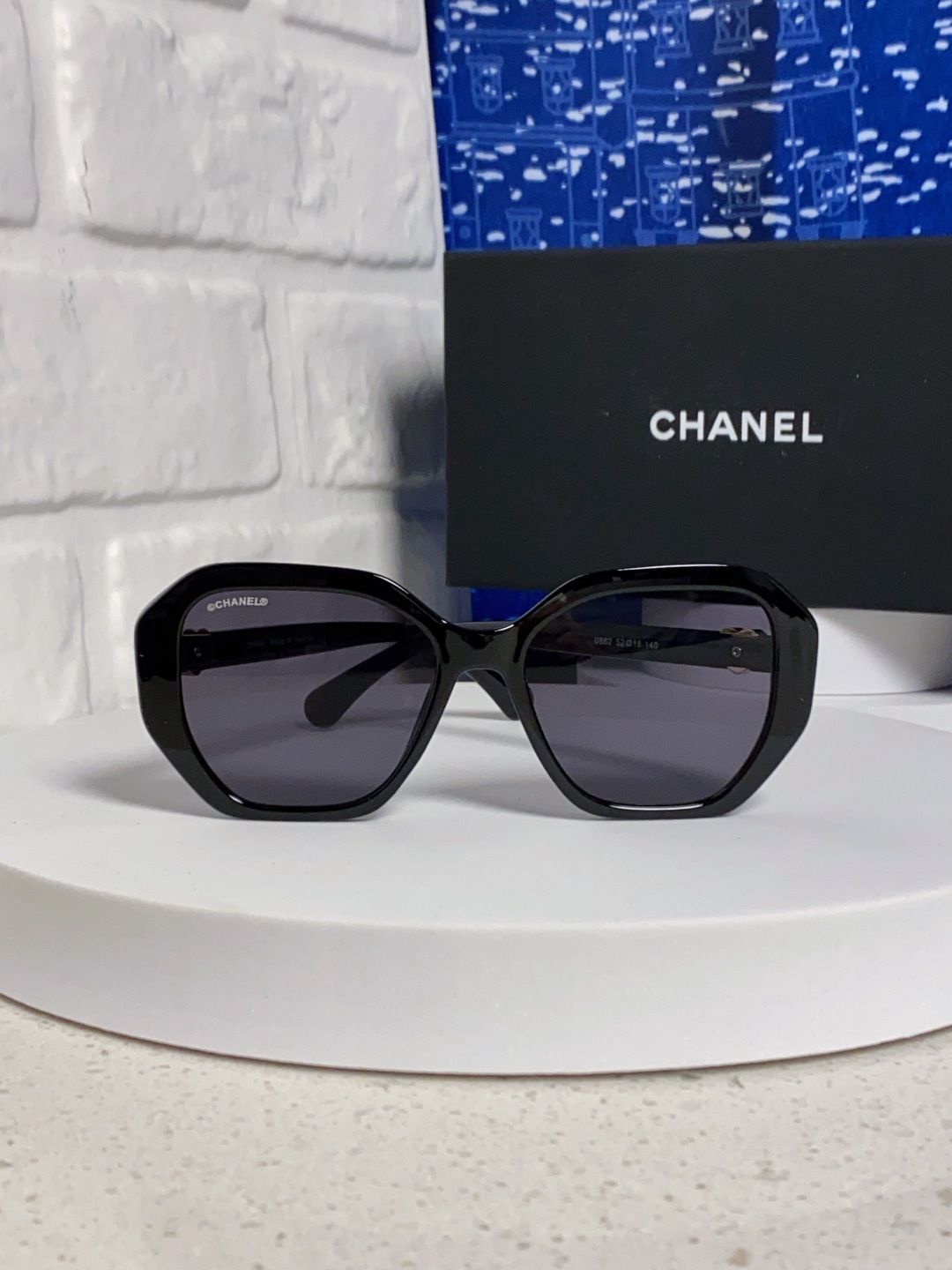 Chanel香奈儿 2025新款欧美甜酷辣妹黑色圆框墨镜女圆脸显瘦网红大框高级感显气质太阳镜