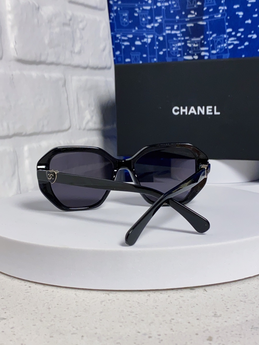 Chanel香奈儿 2025新款欧美甜酷辣妹黑色圆框墨镜女圆脸显瘦网红大框高级感显气质太阳镜