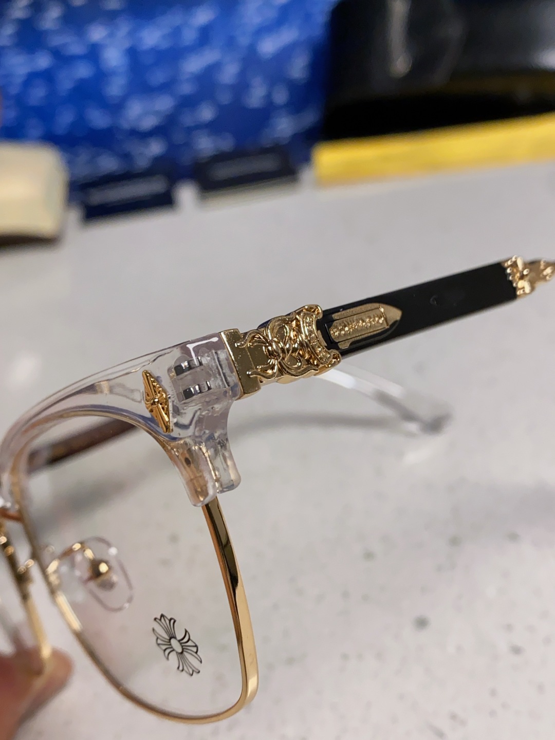 Chrome Hearts 克罗心 2025新款复古半框眉毛眼镜框男商务防蓝光近视眼镜女潮方形大框显瘦配