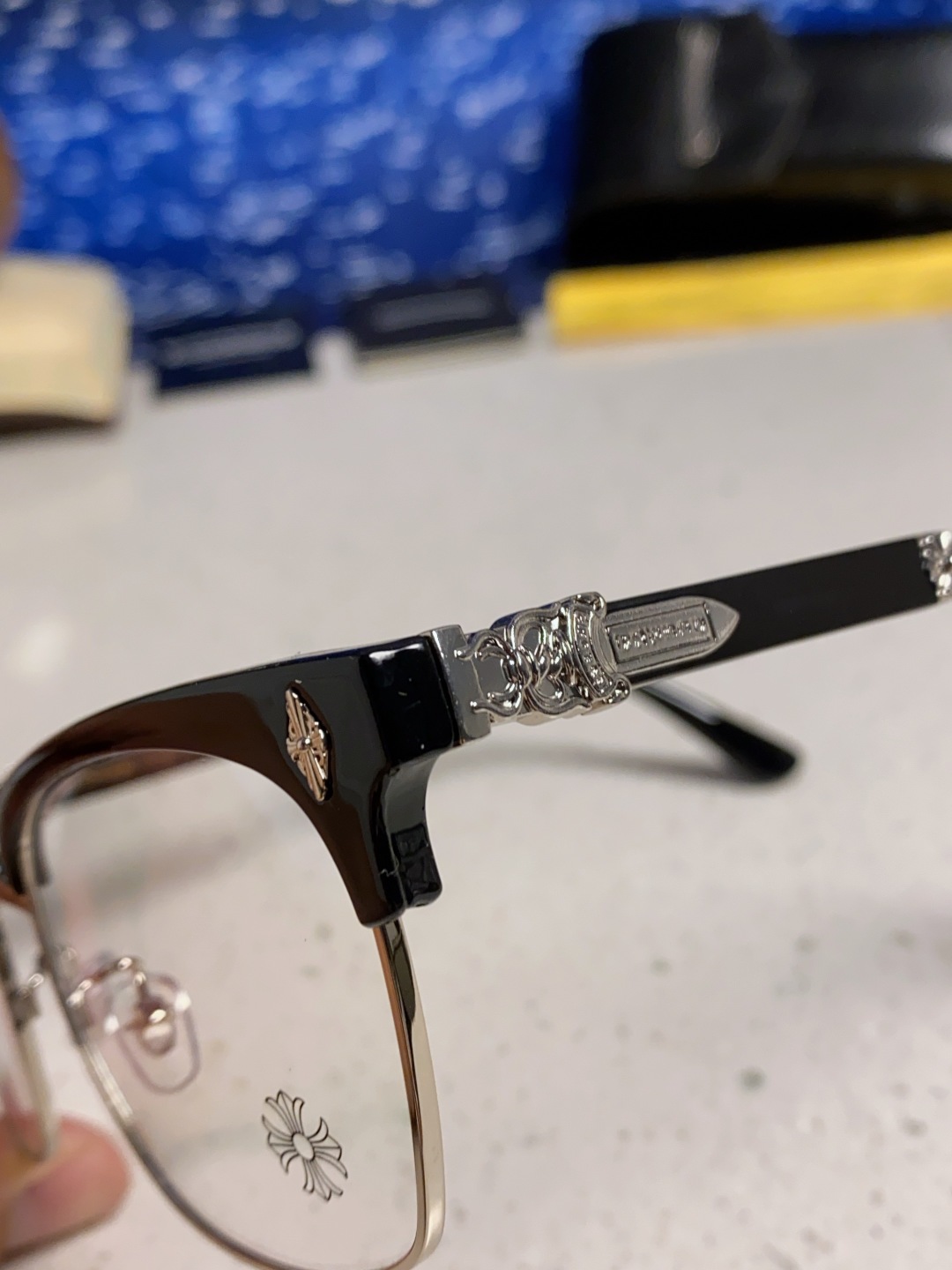 Chrome Hearts 克罗心 2025新款复古半框眉毛眼镜框男商务防蓝光近视眼镜女潮方形大框显瘦配