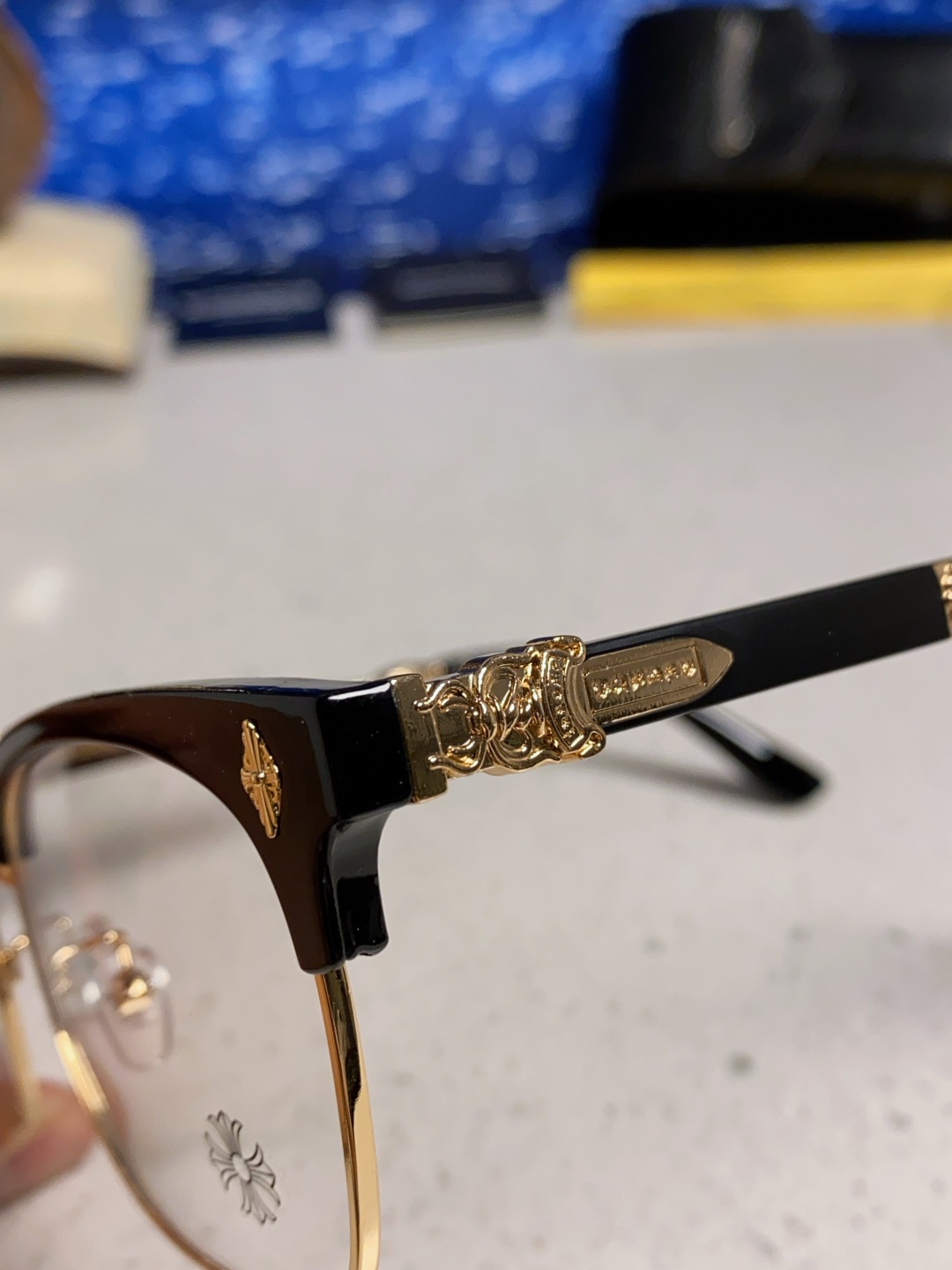 Chrome Hearts 克罗心 2025新款复古半框眉毛眼镜框男商务防蓝光近视眼镜女潮方形大框显瘦配