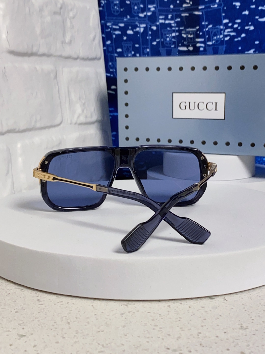 Gucci古奇 2025新款限量版金属飞行员太阳镜男女通用防紫外线墨镜