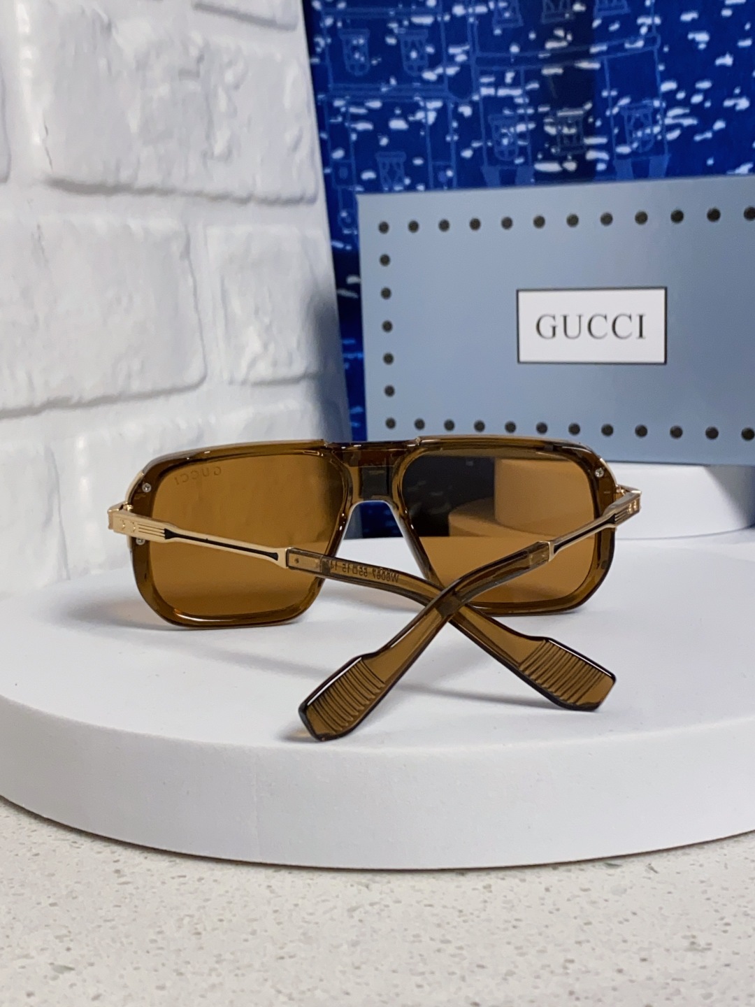 Gucci古奇 2025新款限量版金属飞行员太阳镜男女通用防紫外线墨镜