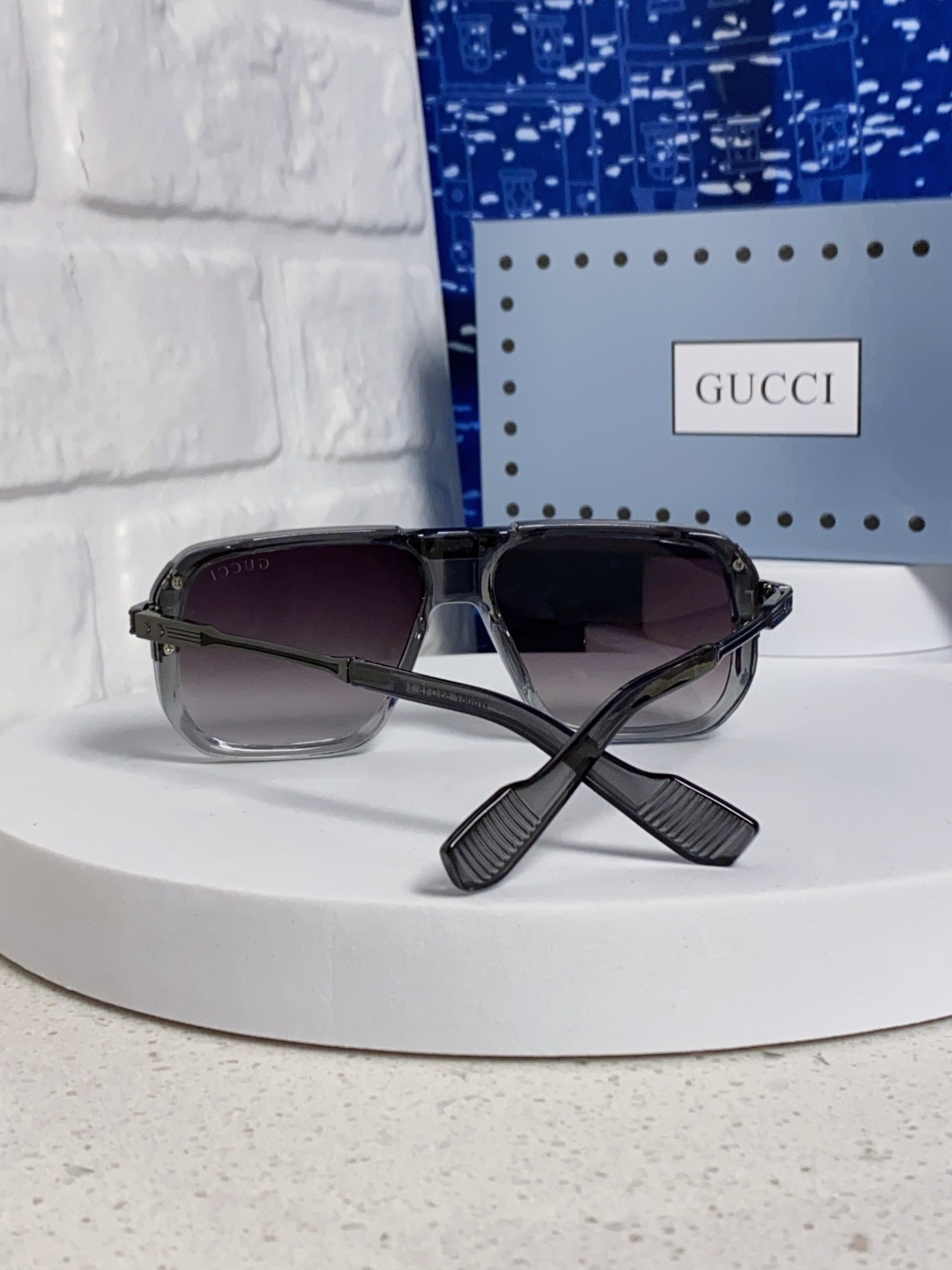 Gucci古奇 2025新款限量版金属飞行员太阳镜男女通用防紫外线墨镜