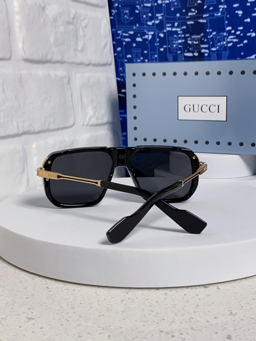 Gucci古奇 2025新款限量版金属飞行员太阳镜男女通用防紫外线墨镜