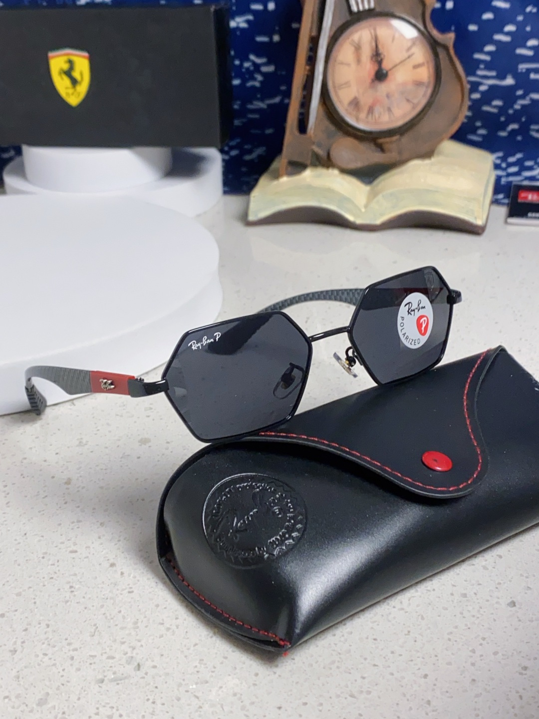 RayBan雷朋法拉利联名合作款 2025新款时尚偏光男太阳眼镜休闲运动墨镜男女华丽流行防紫外线情侣眼镜
