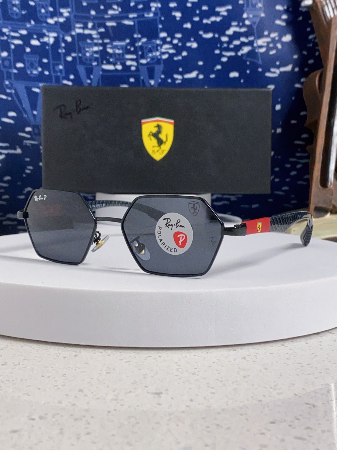 RayBan雷朋法拉利联名合作款 2025新款时尚偏光男太阳眼镜休闲运动墨镜男女华丽流行防紫外线情侣眼镜