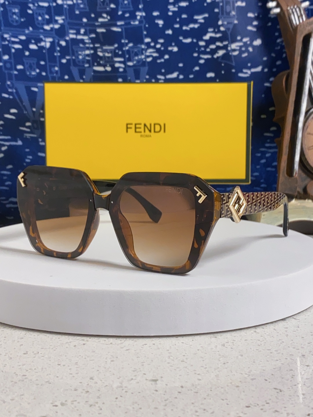 Fendi芬迪 2025新款F家欧美风猫眼太阳镜时尚大框网红同款墨镜遮阳大脸显瘦潮流男女通用