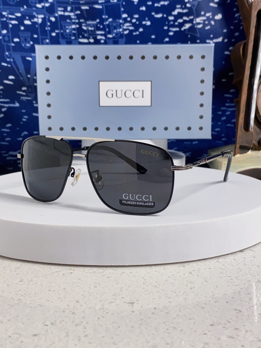 Gucci古奇 2025新款男士大框大脸墨镜开车专用太阳镜 新款潮网红蛤蟆镜偏光驾驶眼镜