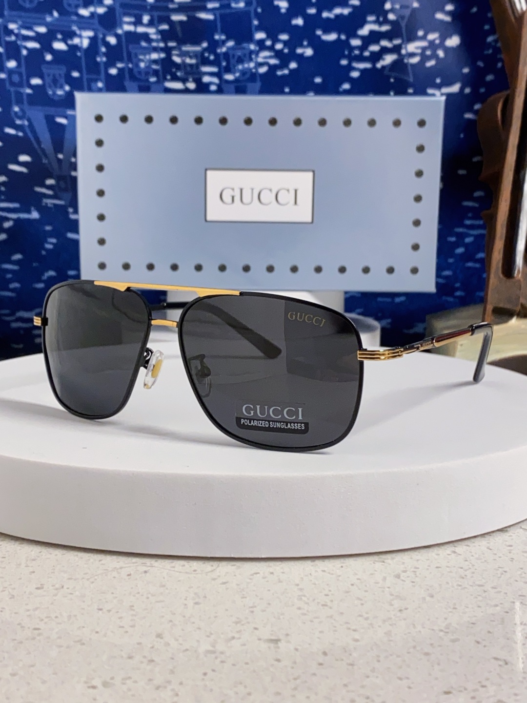 Gucci古奇 2025新款男士大框大脸墨镜开车专用太阳镜 新款潮网红蛤蟆镜偏光驾驶眼镜
