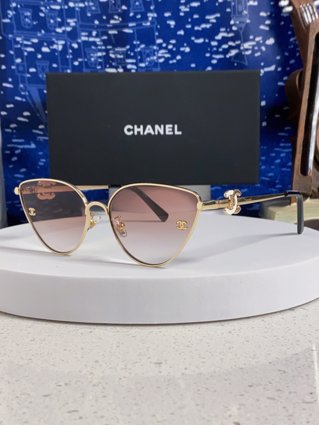 Chanel香奈儿 2025新款赛博朋克风金属大框飞行员式蛤蟆镜单梁太阳眼镜女潮圆脸显瘦墨镜