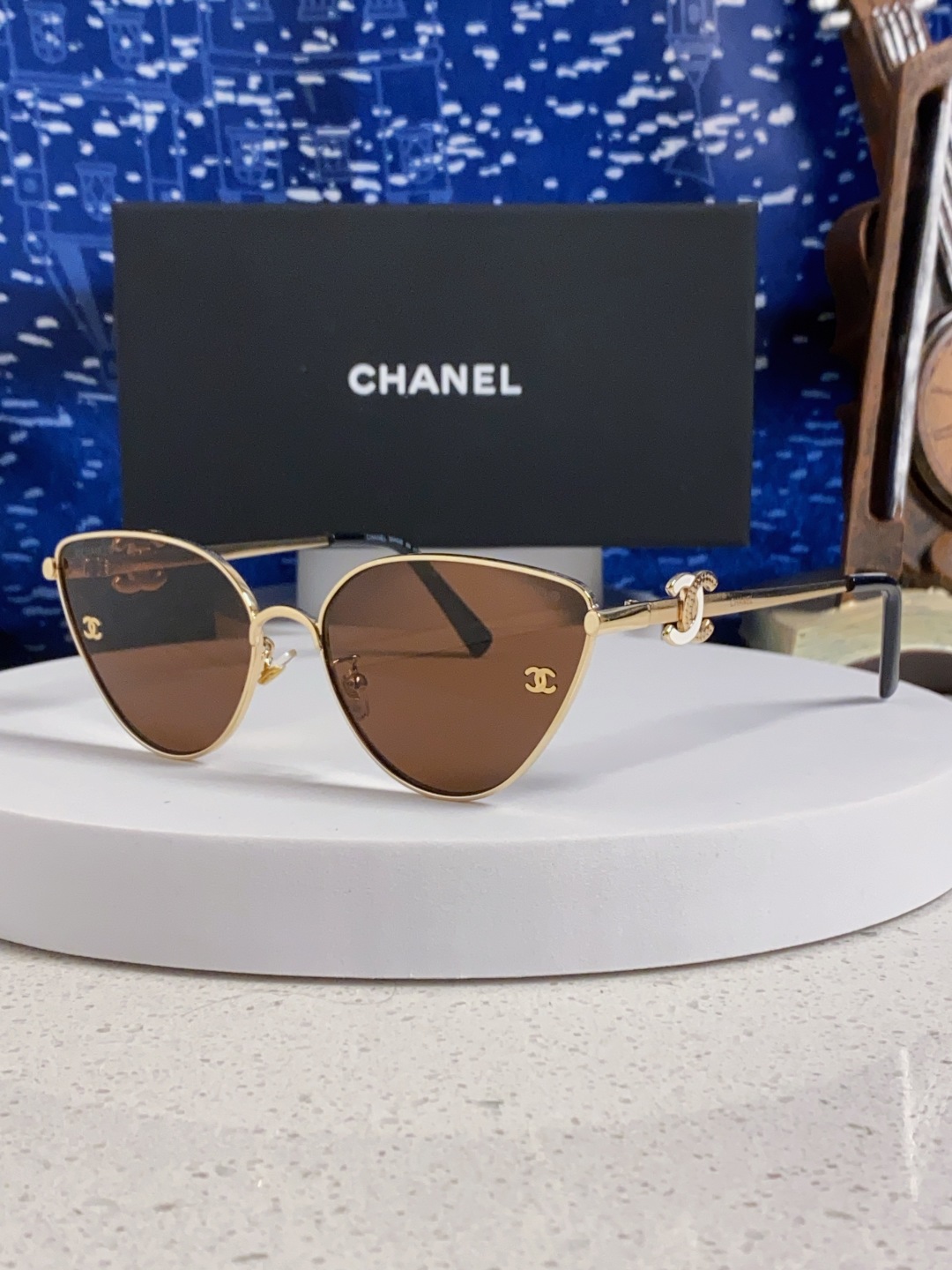 Chanel香奈儿 2025新款赛博朋克风金属大框飞行员式蛤蟆镜单梁太阳眼镜女潮圆脸显瘦墨镜