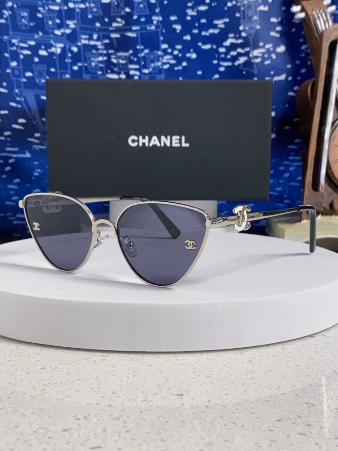 Chanel香奈儿 2025新款赛博朋克风金属大框飞行员式蛤蟆镜单梁太阳眼镜女潮圆脸显瘦墨镜