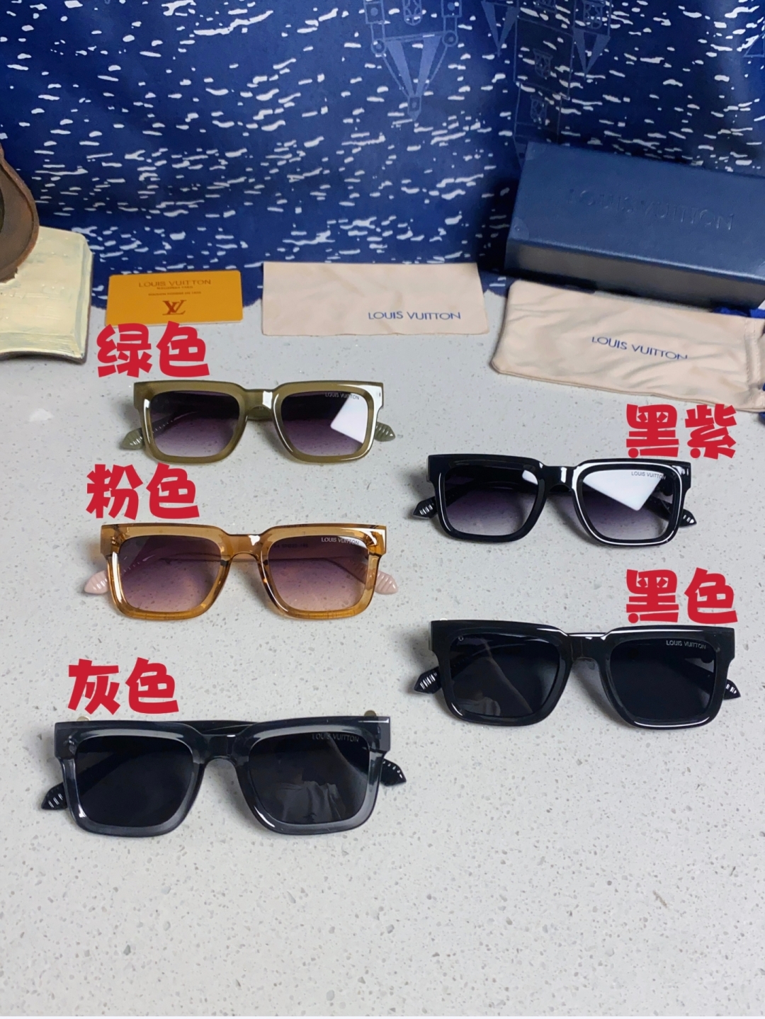 LouisVuitton路易威登 2025新款花朵金属配件方形眼镜个性太阳眼镜 欧美时尚太阳镜韩版潮流墨