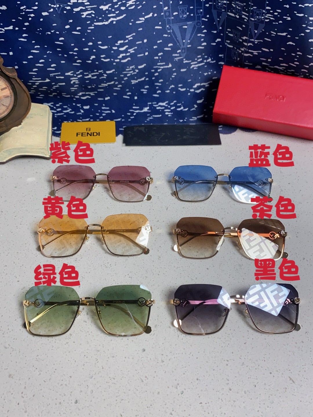 Fendi芬迪 2025新款墨镜印花字母LOGO时尚太阳镜 潮流爆款男女通用
