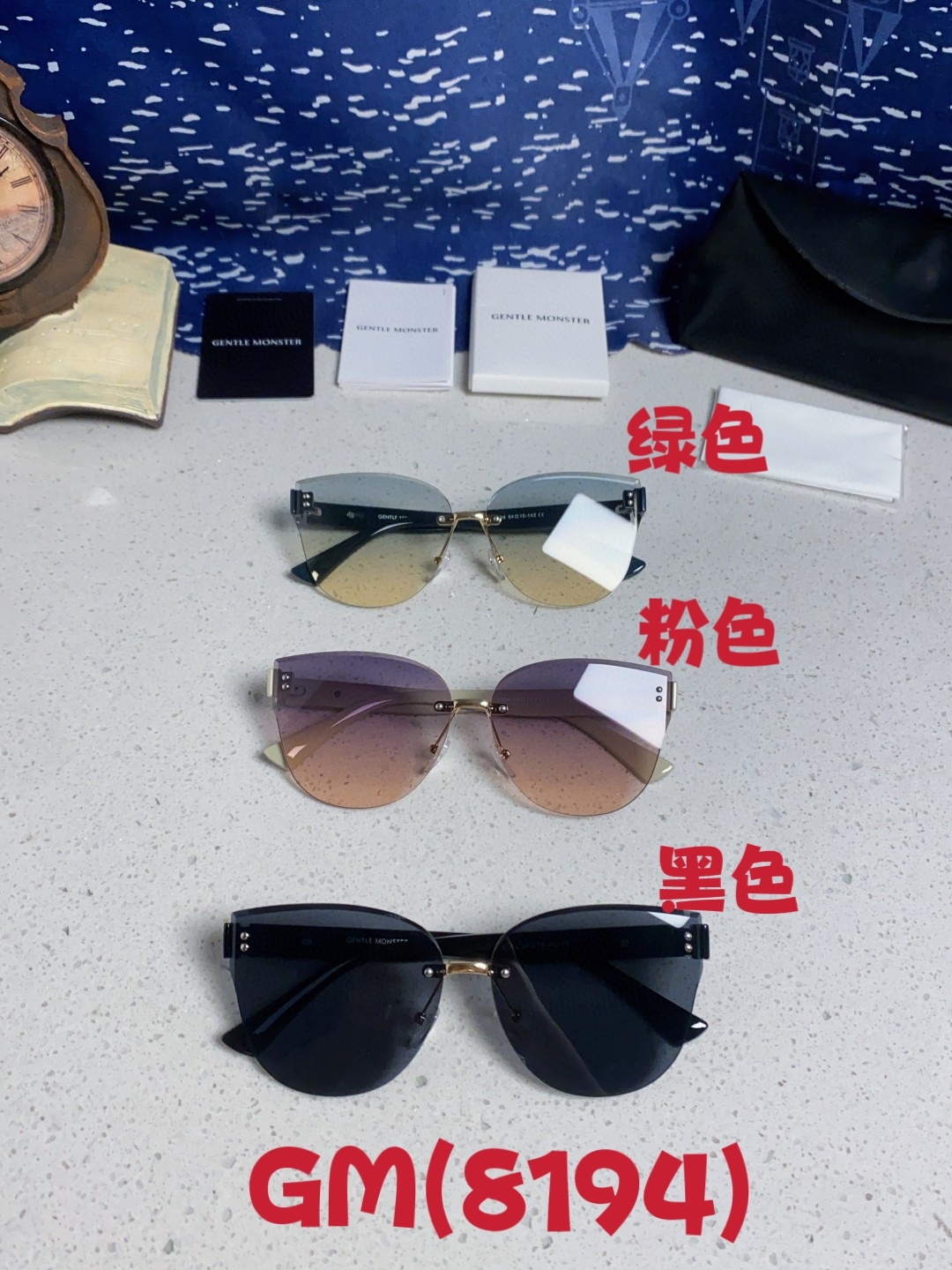 Gentle Moster(GM) 2025新款猫眼高级感无框大脸太阳镜女潮防晒防紫外线个性墨镜女士 型