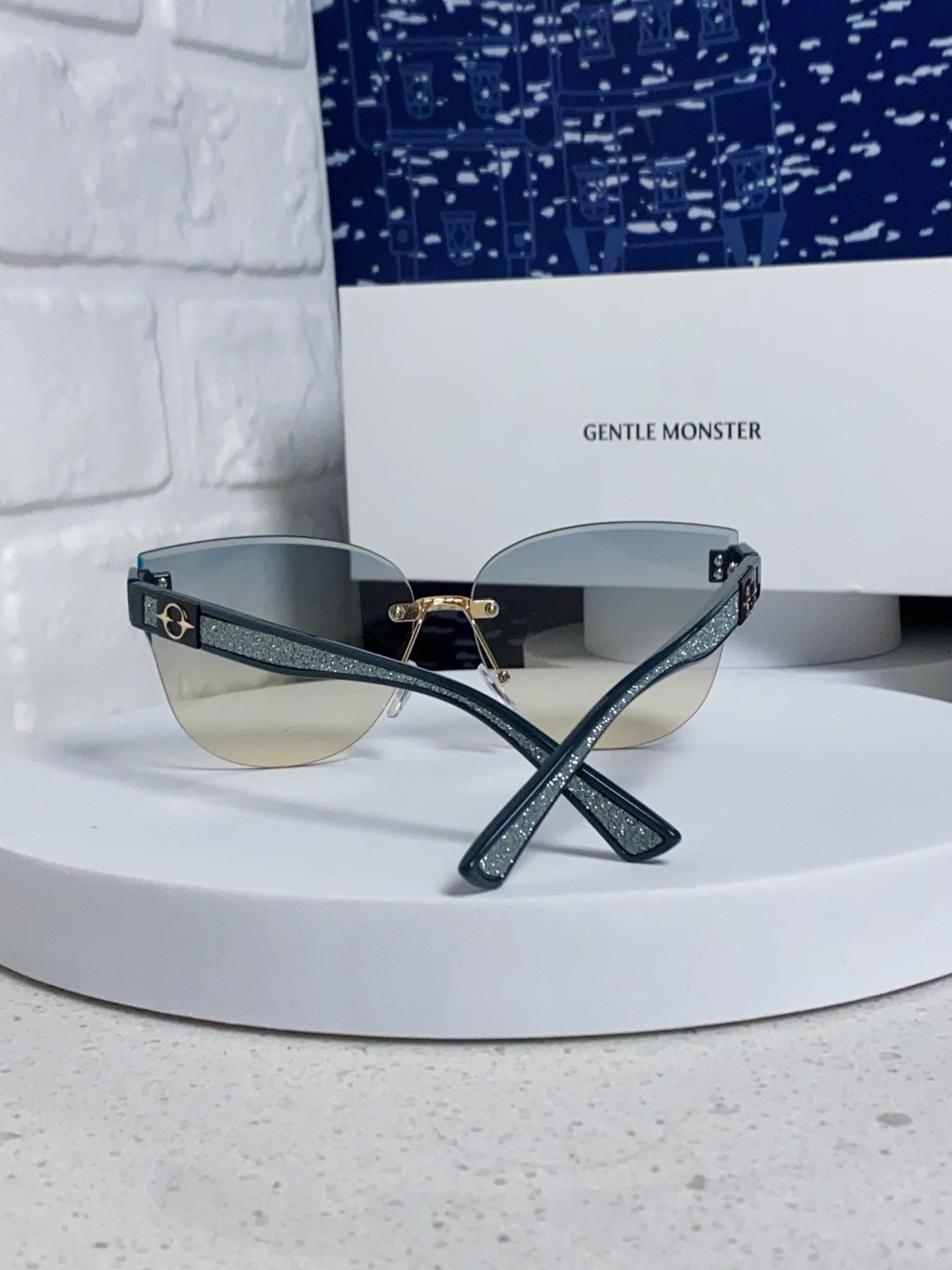Gentle Moster(GM) 2025新款猫眼高级感无框大脸太阳镜女潮防晒防紫外线个性墨镜女士 型